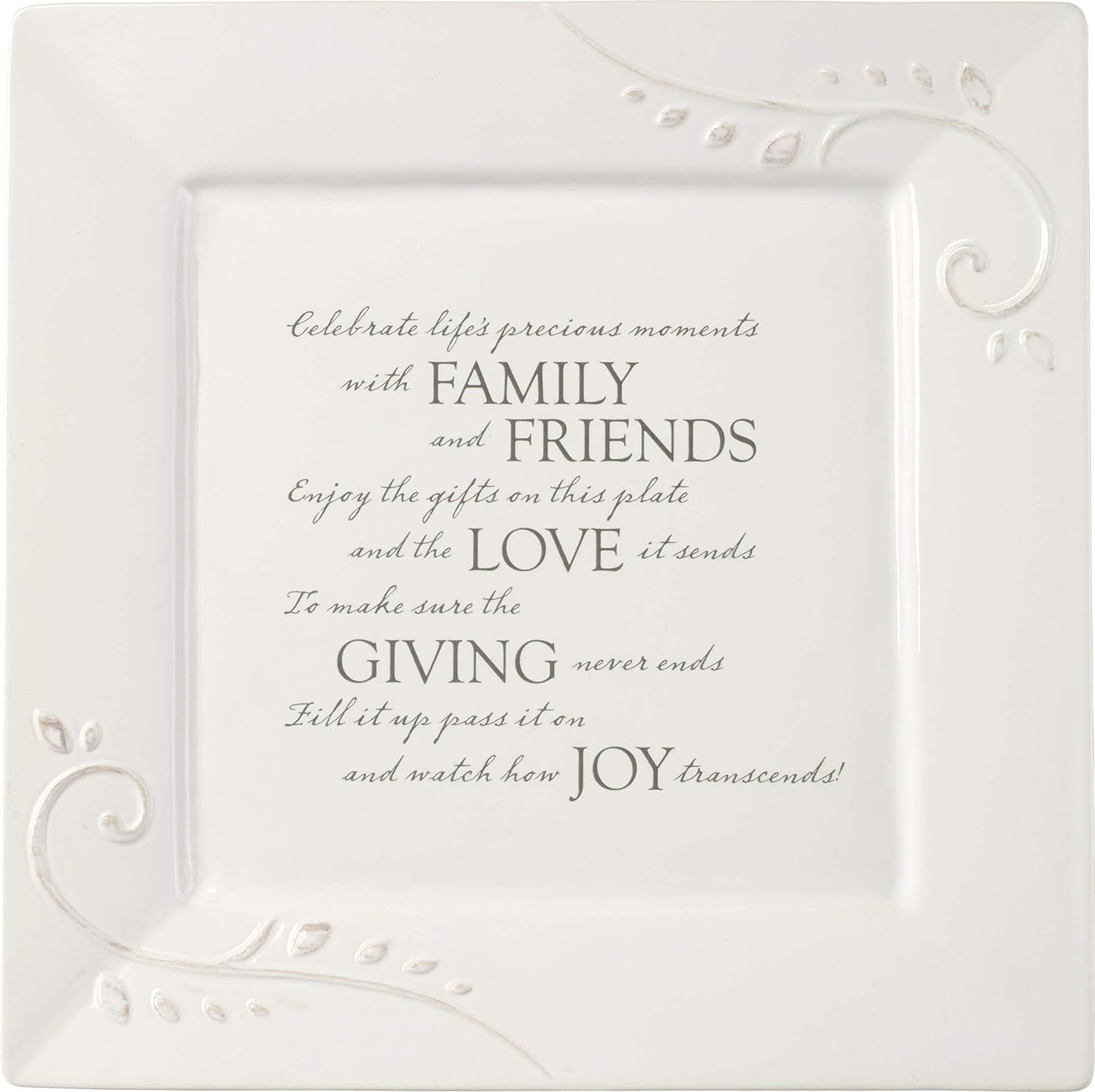 Precious Moments Giving Plate Ceramic Serving Platter, 10in x 10in, White | Amazon (US)
