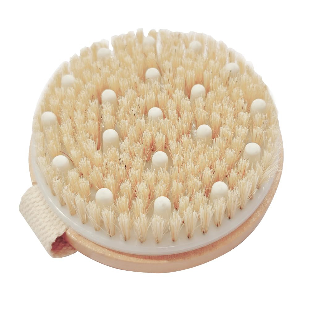 Bamboo Dry Body Brush Shower Brushing Removes Dry Skin with Massage Nodes Exfoliating Bath Brushe... | Amazon (US)