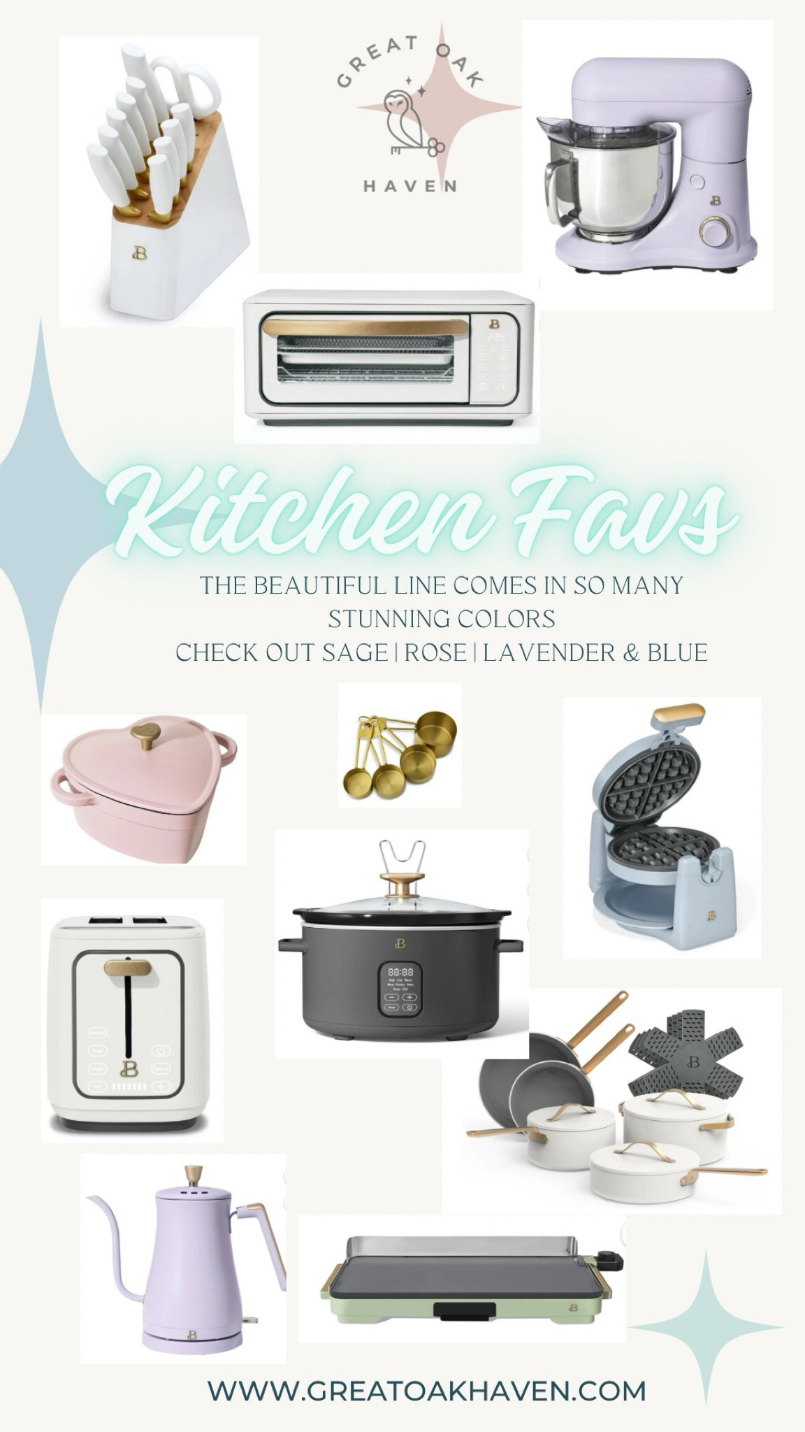 🍽️ Kitchen Accessories & small appliances that you’ll want to leave out on your counters since they’re so beautiful! 

✨The mixer, griddle, toaster, and oven are my favs that I have been using for years! The pot and pan set is also great! 

🩵All under $100 and many under $30! And so many colors to choose from! 

#LTKFindsUnder100 #LTKFamily #LTKHome