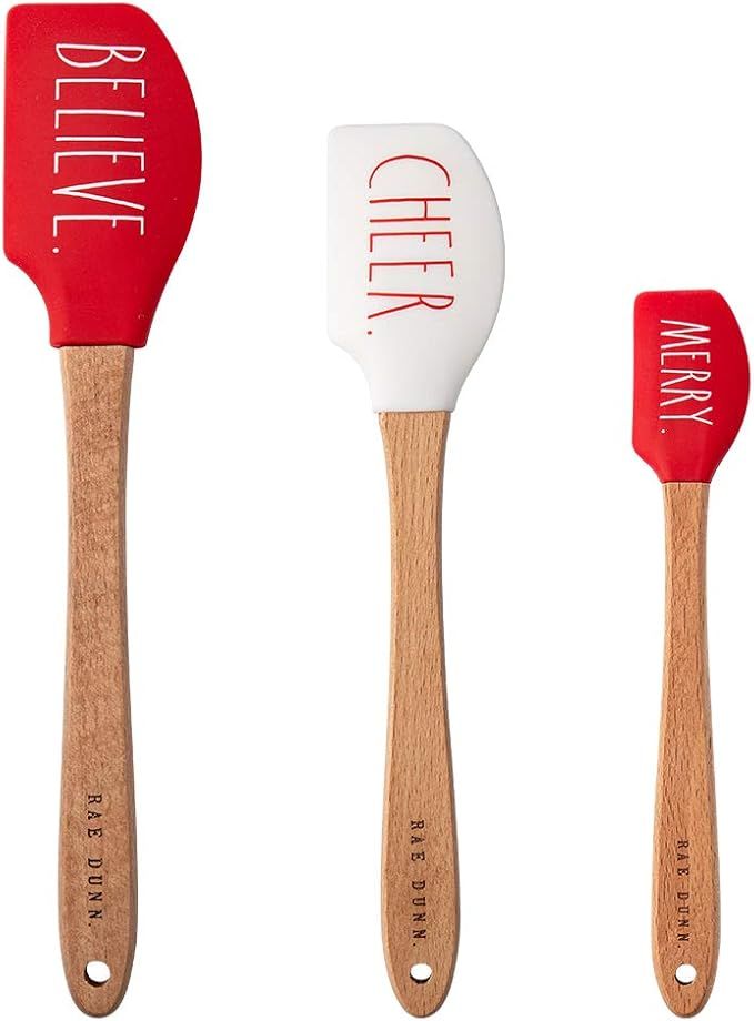 Rae Dunn Collection 3 Piece Holiday Silicone Spatula Set- by Cook with Color | Amazon (US)