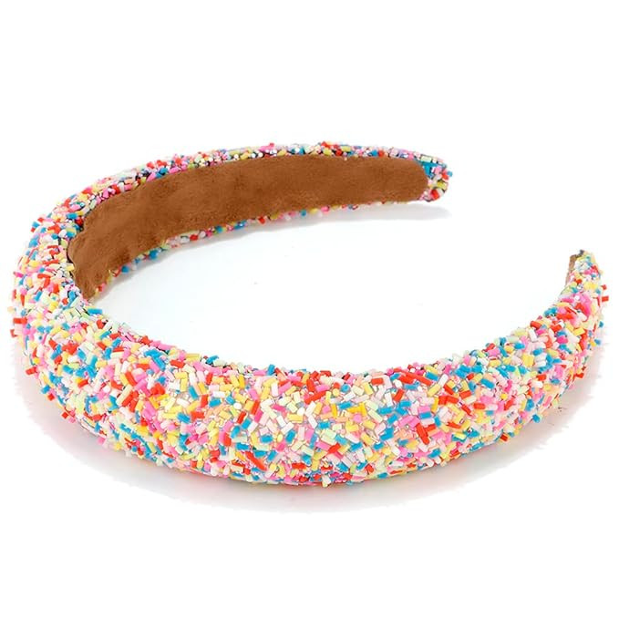 Atoden Padded Headbands for Women Head Bands for Women's Hair Non Slip Colorful Beaded Headbands ... | Amazon (US)