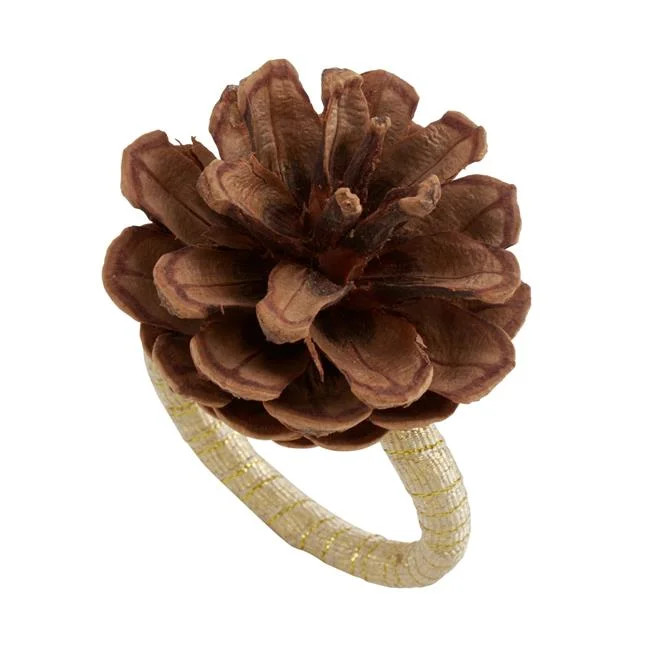 Saro Lifestyle NR921.BR Pinecone Napkin Rings, Brown - Set of 4 - Walmart.com | Walmart (US)