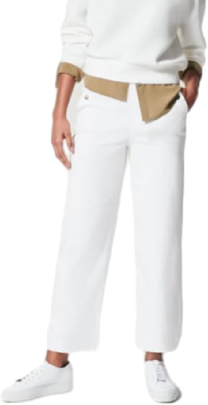 CGDUYWJ Tummy Control Twill Cropped Wide Leg Pant, Stretch Twill Cropped Wide Leg Pant Women | Amazon (US)