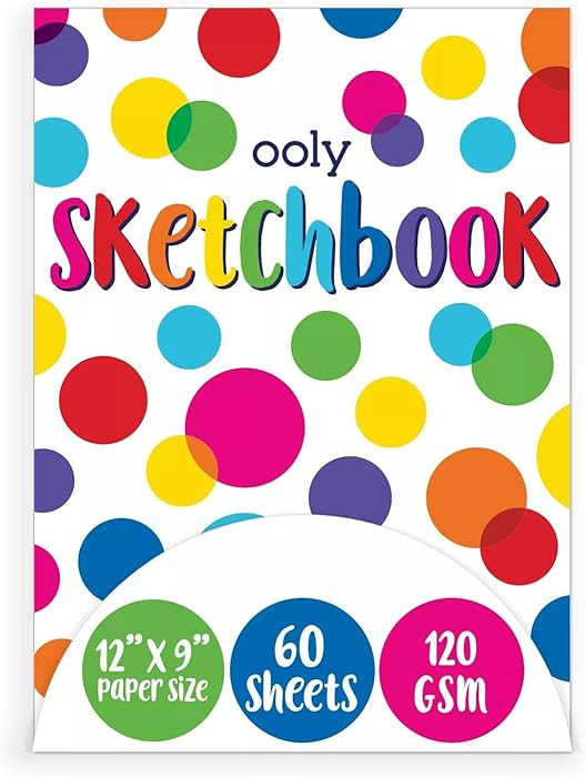 OOLY Chunkies 12" x 9" Thick Paper Sketchbook Pad - 60 Pages per Pad, 120 GSM / 32 LB Paper for D... | Amazon (US)