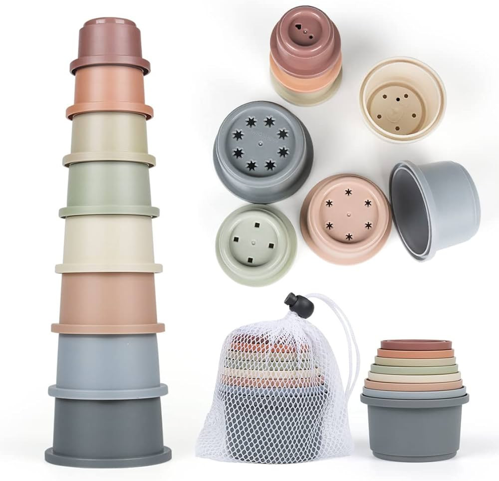 SKYWHALE Stacking Cups Baby Toy 6-12 Months, Toddler Nesting Cups Set for Boys and Girls, 8PCS St... | Amazon (US)