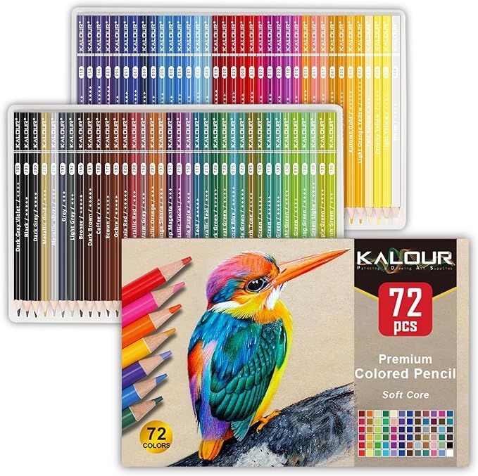 KALOUR 72 Count Colored Pencils for Adult Coloring Books, Soft Core,Ideal for Drawing Blending Sh... | Amazon (US)