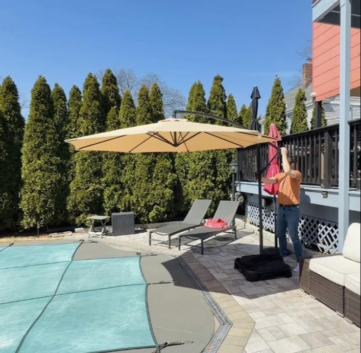#ad This post contains affiliate links, which means I may earn a small commission if you make a purchase through my links.
This cantilever umbrella has been such a great upgrade for our backyard. It gives so much shade and makes the whole space feel more put together and comfortable for lounging or hosting. 

 

#LTKSeasonal #LTKHome