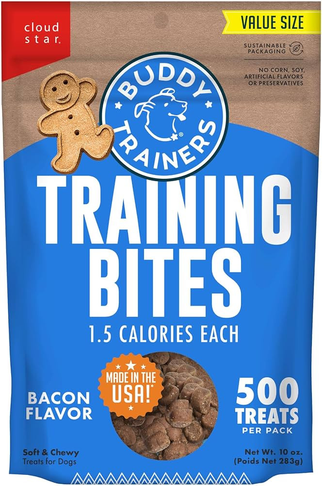 Buddy Biscuits Trainers 10 oz. Pouch of Training Bites Soft & Chewy Dog Treats Made with Bacon Fl... | Amazon (US)