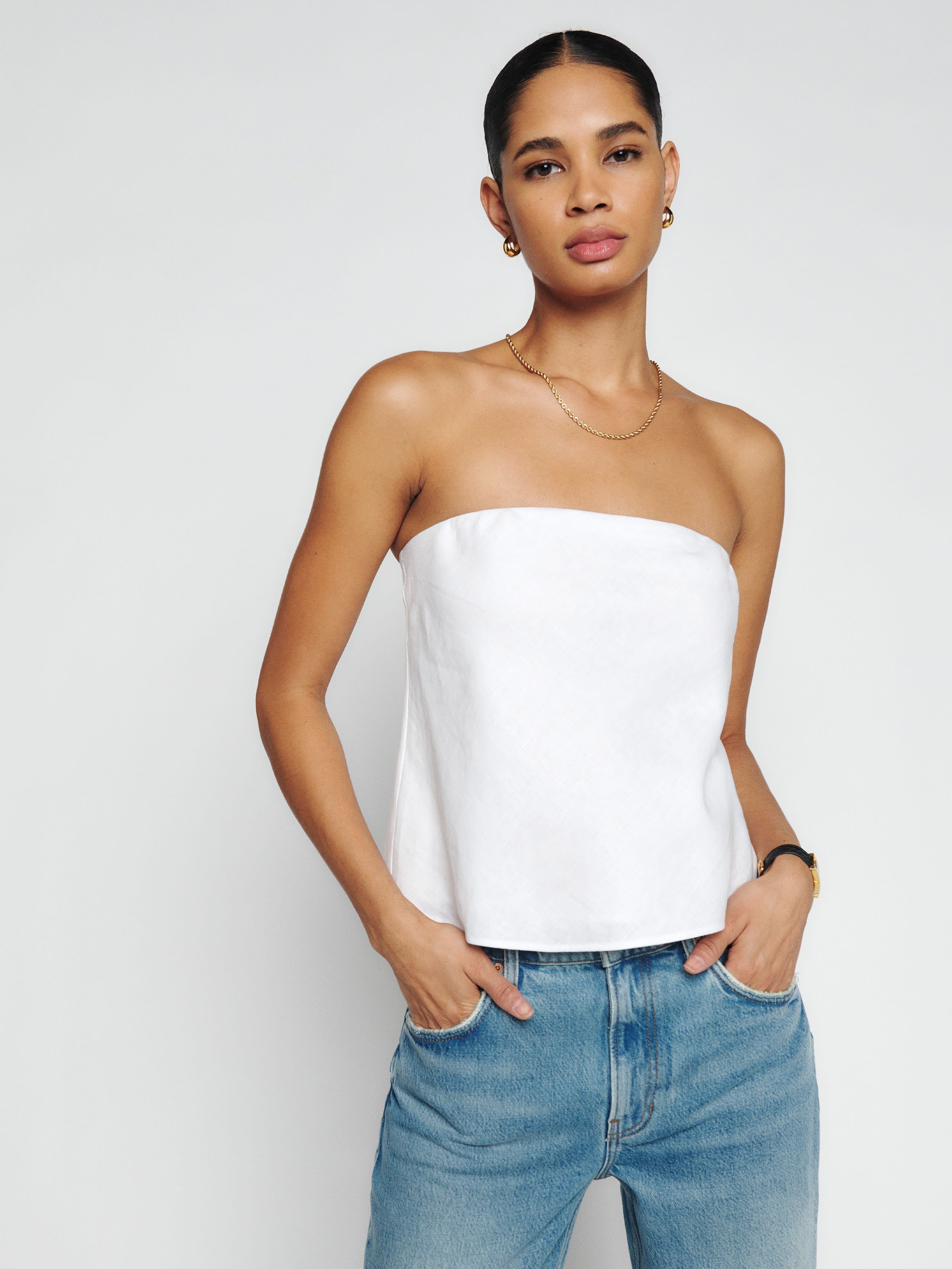 Spritz Linen Top | Reformation (Global)