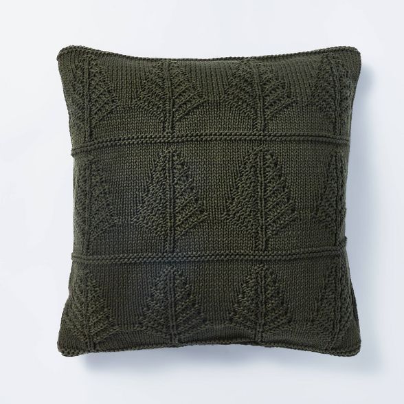 Knit Tree Square Throw Pillow - Threshold™ designed with Studio McGee | Target