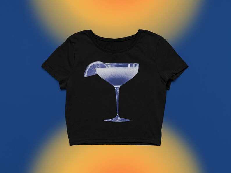 Blue Cocktail Y2k Baby Tee , Lightweight Unisex Cotton T-shirt , Sustainably Made, Y2k Streetwear... | Etsy (US)