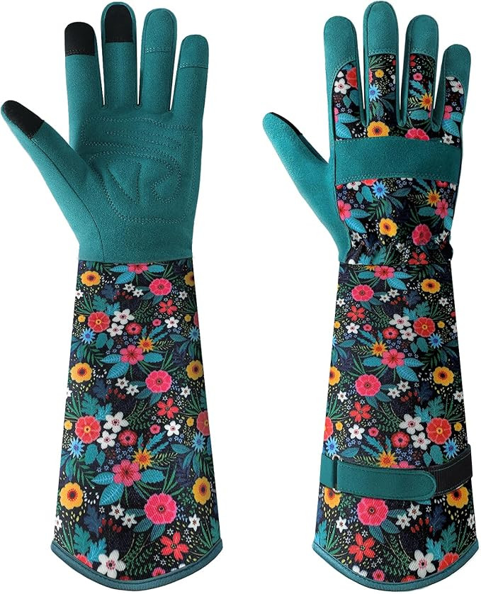 Trifabricy Gardening Gloves for Women, Leather Long Garden Gloves with Grip, Thorn-Proof Puncture... | Amazon (US)