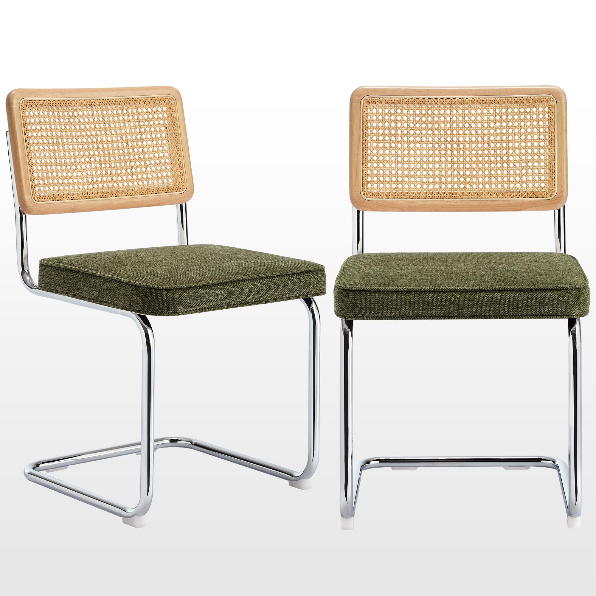 Zesthouse Natural Rattan Dining Chairs Set of 2, Mid Century Modern Dining Chairs with Solid Wood... | Amazon (US)