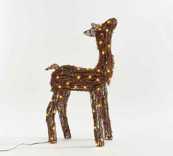 Lit Twinkle Rattan Deer | Pottery Barn (US)