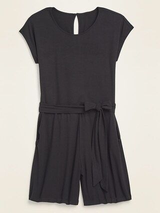 Jersey Tie-Belt Romper for Women | Old Navy (US)