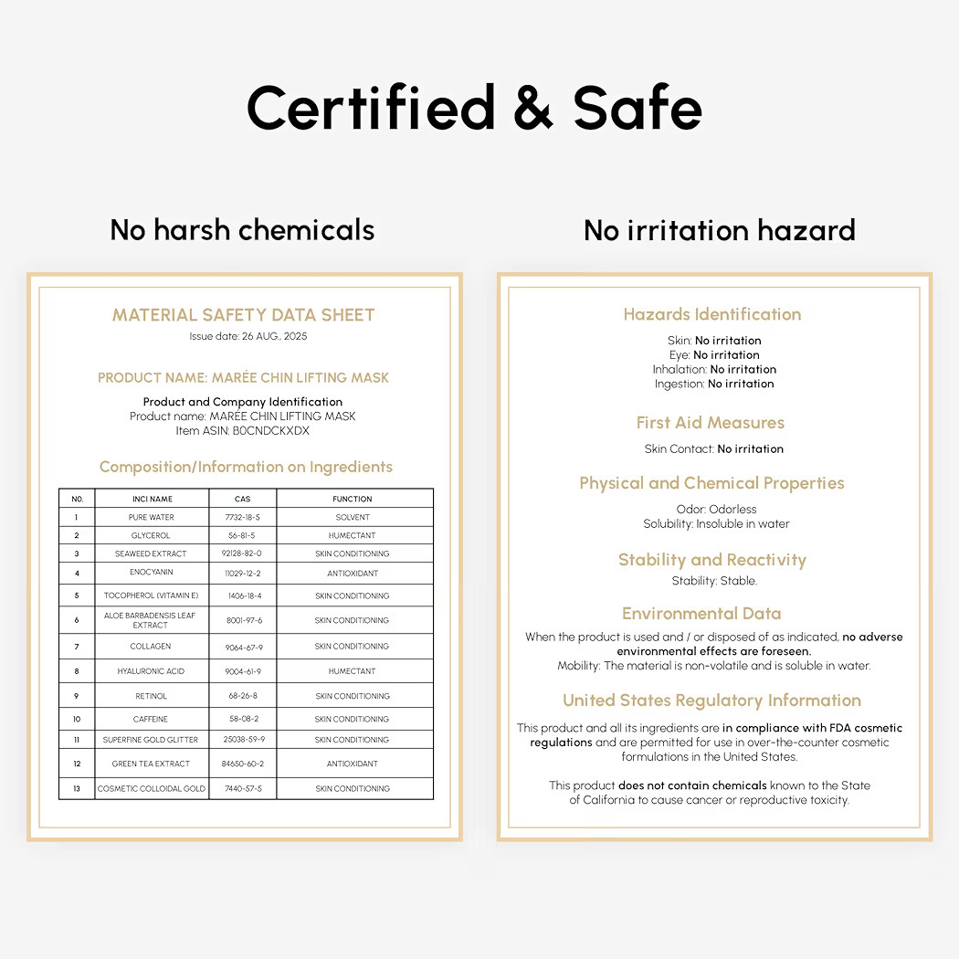 MAREE V Line Lifting Mask with 24K Gold – Deep Collagen Face Mask for Women – Jawline Shaper ... | Amazon (US)