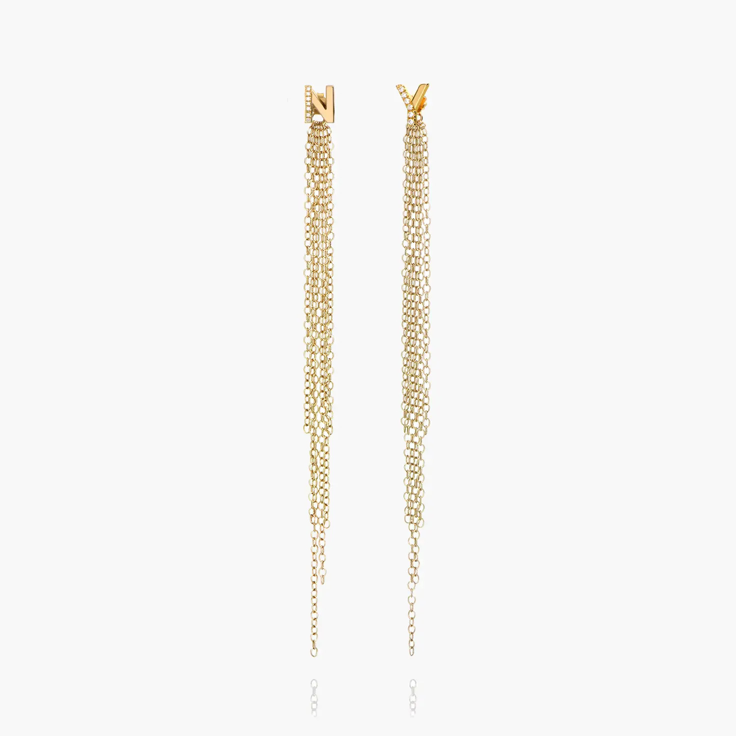 Long Tassel with Diamond Initials - Gold Vermeil | Oak & Luna (US)