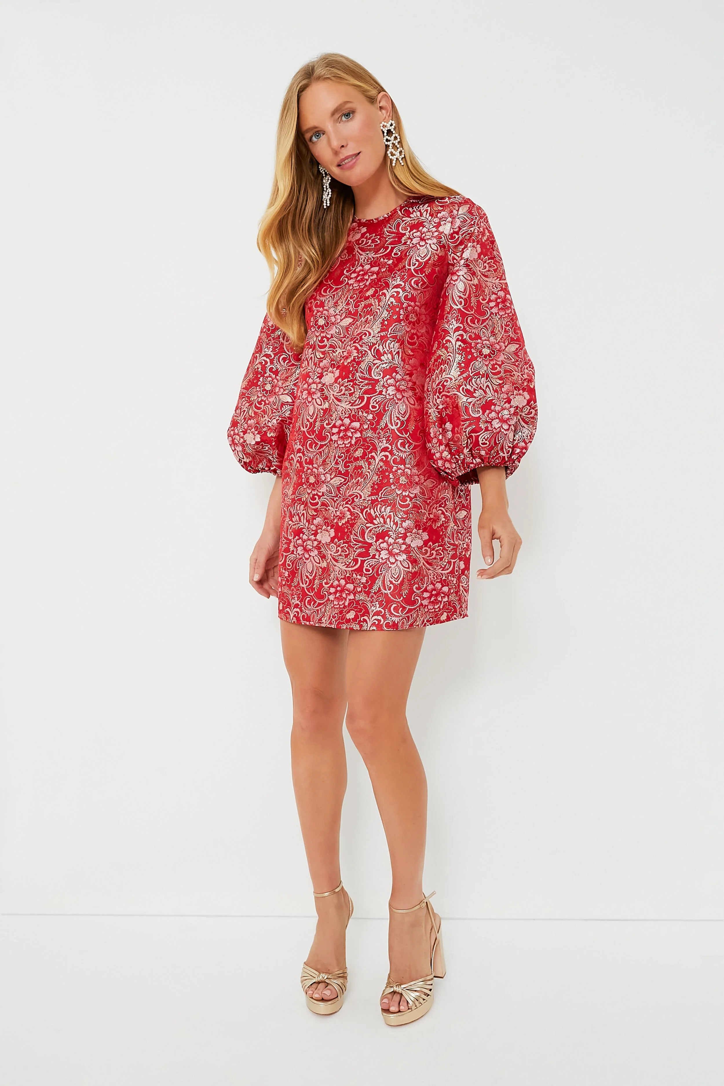 Red &amp; Pink Jacquard Janie Mini Dress | Tuckernuck (US)