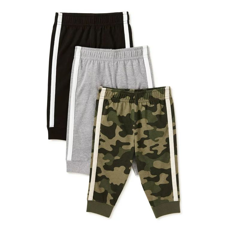 Garanimals Baby Boys' Basic Taped Jogger Pants, 3-Pack, Sizes 0/3M-24M | Walmart (US)