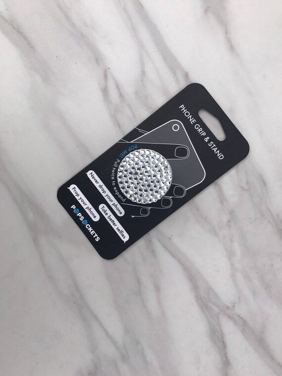 Crystallized White Pop socket (Phone grip & stand) | Etsy (US)