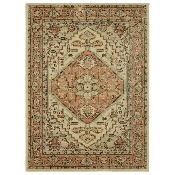 Mohawk Home Lowrance 8 x 10 Beige Indoor Geometric Farmhouse/Cottage Area Rug | Lowe's