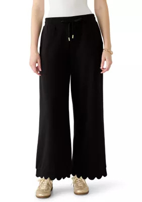 Women's Scalloped Terry Pants | Belk