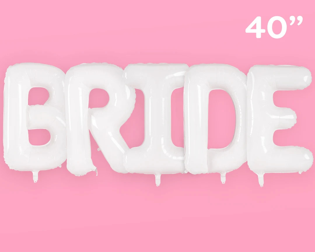 xo, Fetti White Jumbo BRIDE Balloons - 40 inch, XL | Bachelorette Party Decorations, Wedding Part... | Etsy (US)