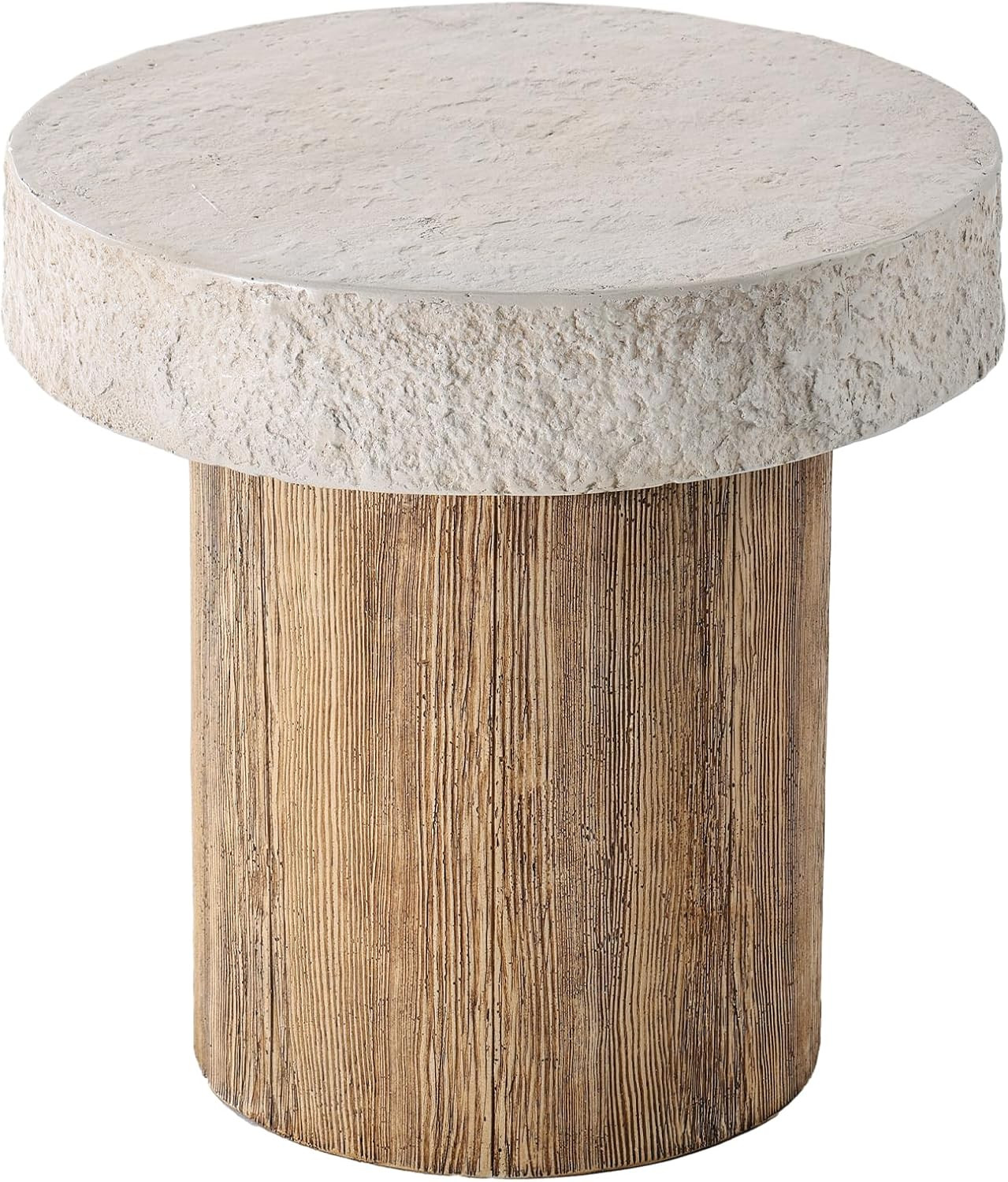 SUNBURY Outdoor Concrete Coffee Table, 20" Patio Dining Table, Outdoor Table Round in Antique Bei... | Amazon (US)