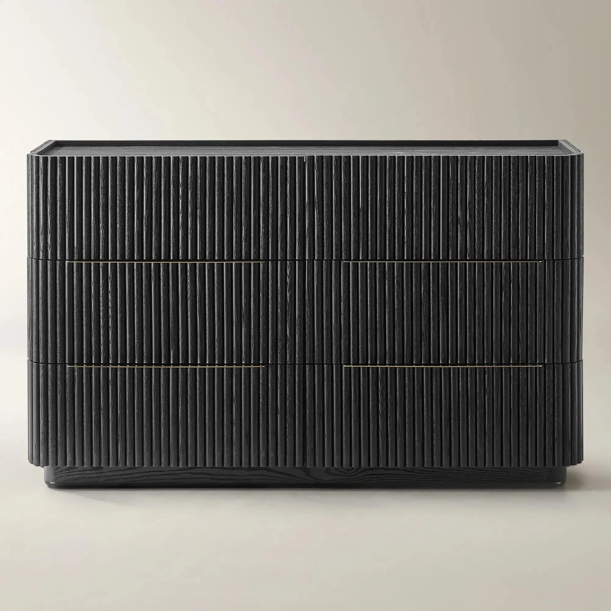 Stria Reeded Black Oak 6-Drawer Dresser (64.5") | Z Gallerie