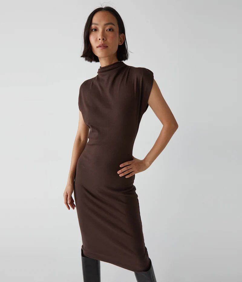 Iolanda Power Shoulder Dress | MichaelStars.com
