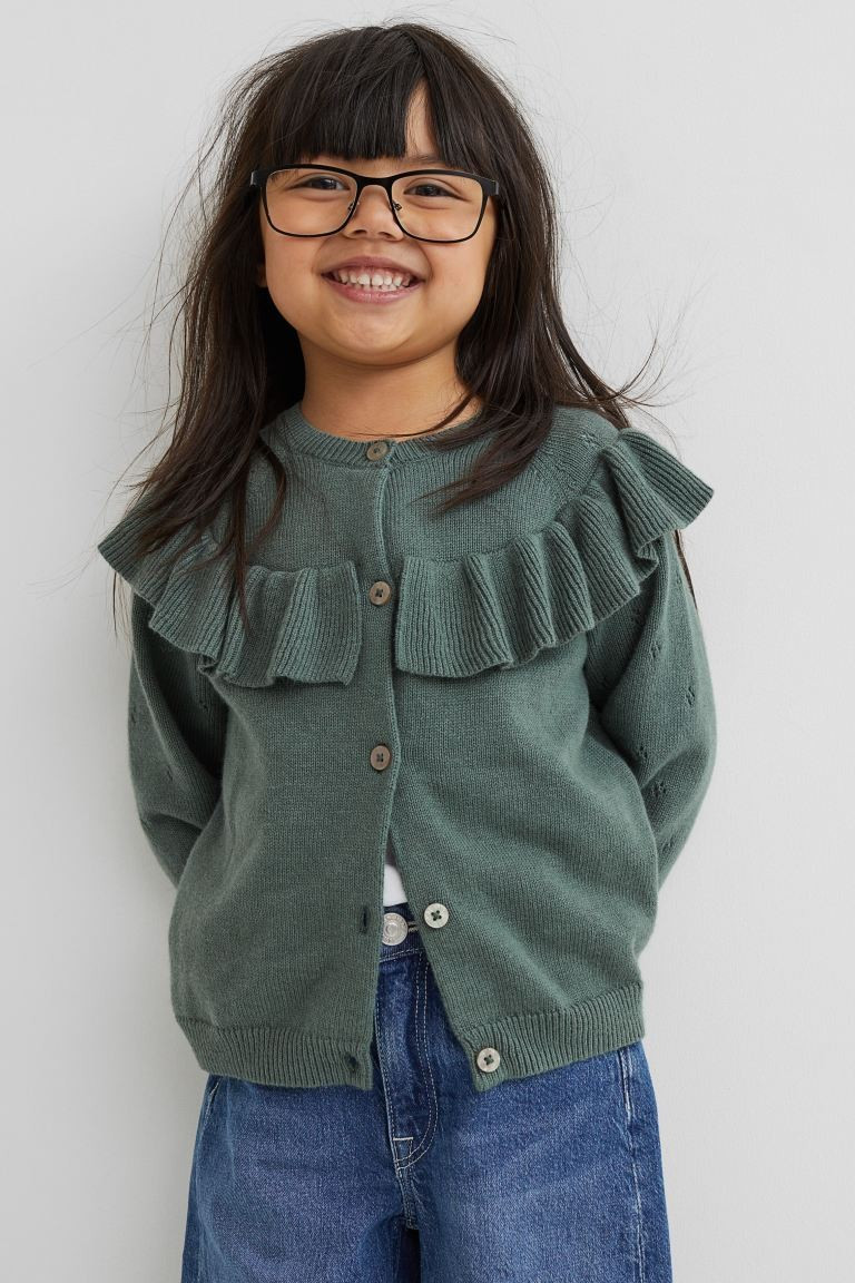 Flounce-trimmed Knit Cardigan | H&M (US + CA)