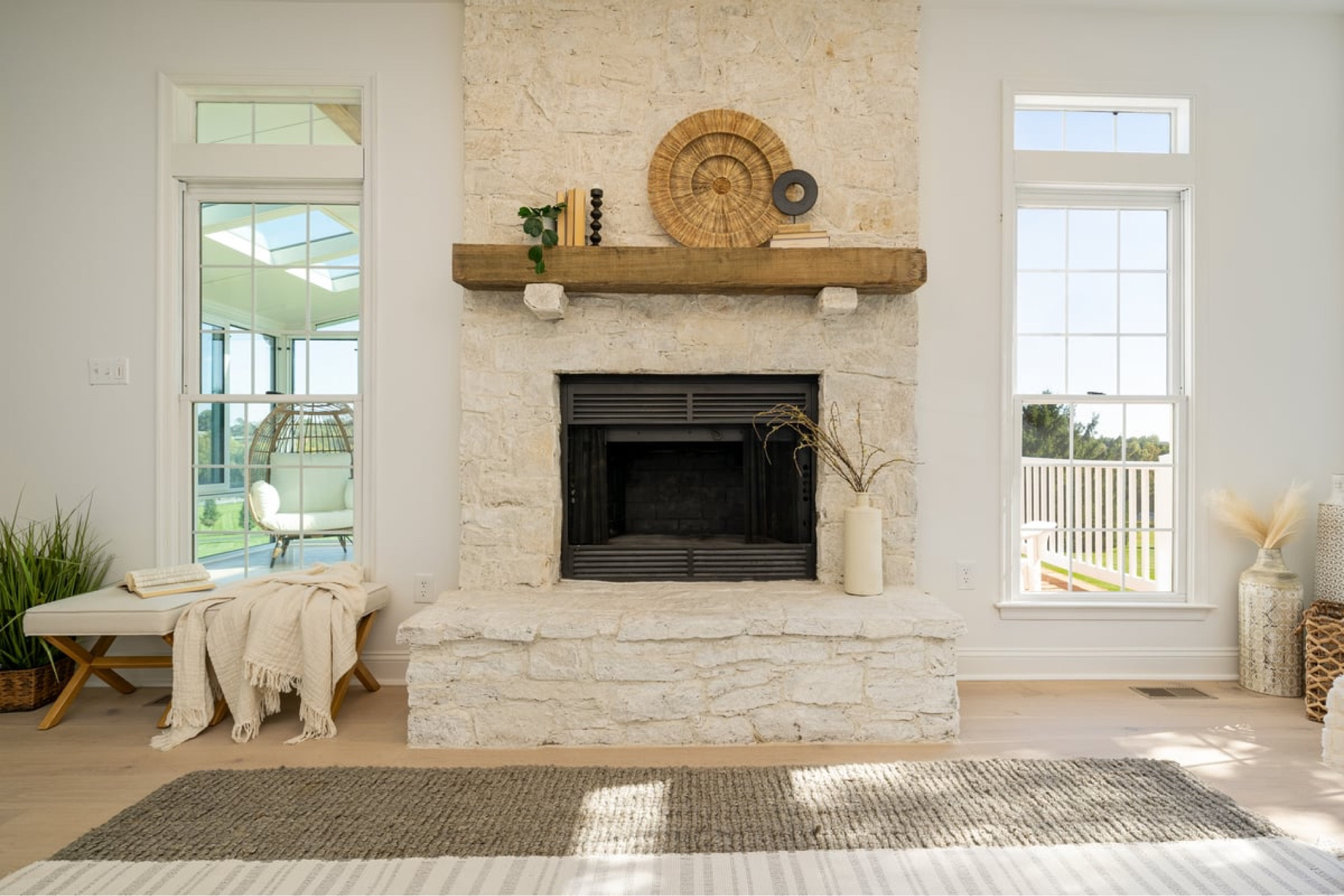 Stone Fireplace lime wash makeover 

#LTKhome #LTKunder100