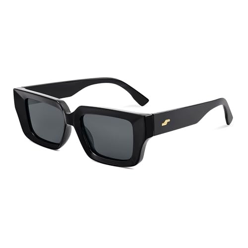 SOJOS Polarized Sunglasses Womens Men Trendy Square Small Y2K Designer Shades SJ2323,Black | Amazon (US)