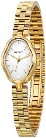 BERNY Gold Watches for Women Dainty Ladies Quartz Watch Vintage Copper Mirrors Shape Japanese Qua... | Amazon (US)