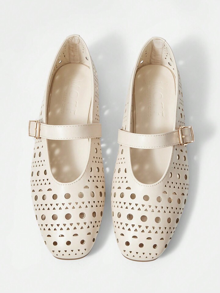 MOTF PREMIUM WOMEN'S SQUARE-TOE HOLLOW-OUT LOAFERS WITH FLAT SOLE VACATION SHOES SUMMER SALE | SH... | SHEIN