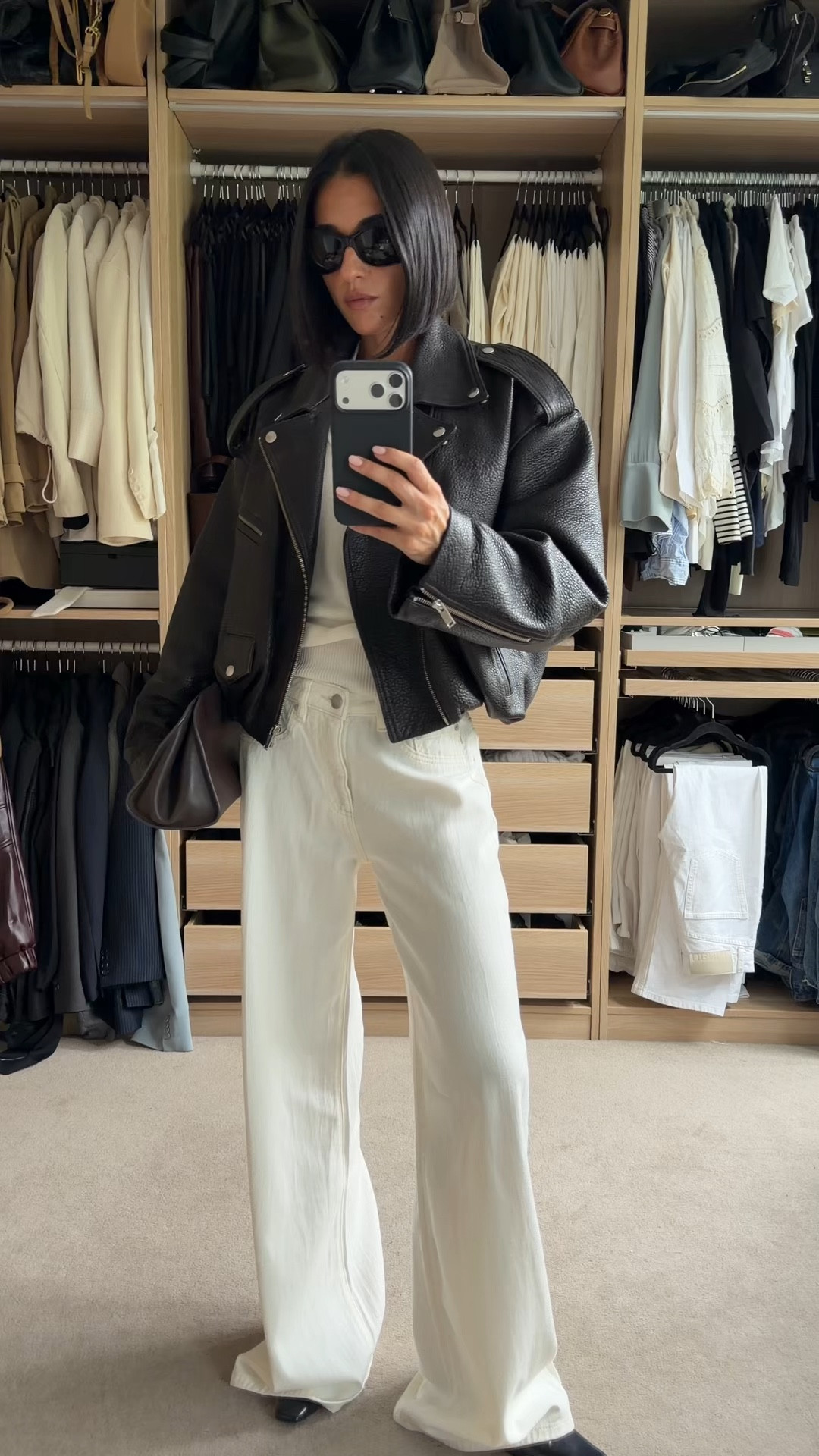 Size down in the jeans. These are 23 and stil on the bigger side. Jacket and knit true to size. (Size 6)