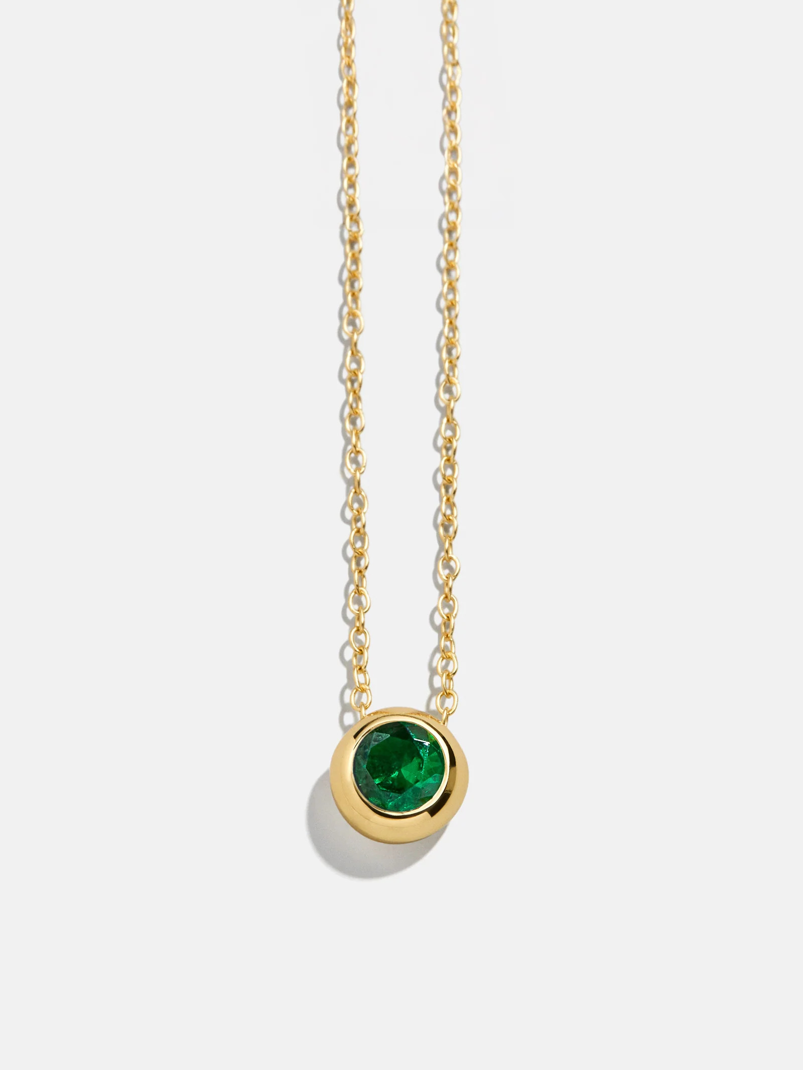 18K Gold Birthstone Pendant Necklace - Emerald | BaubleBar