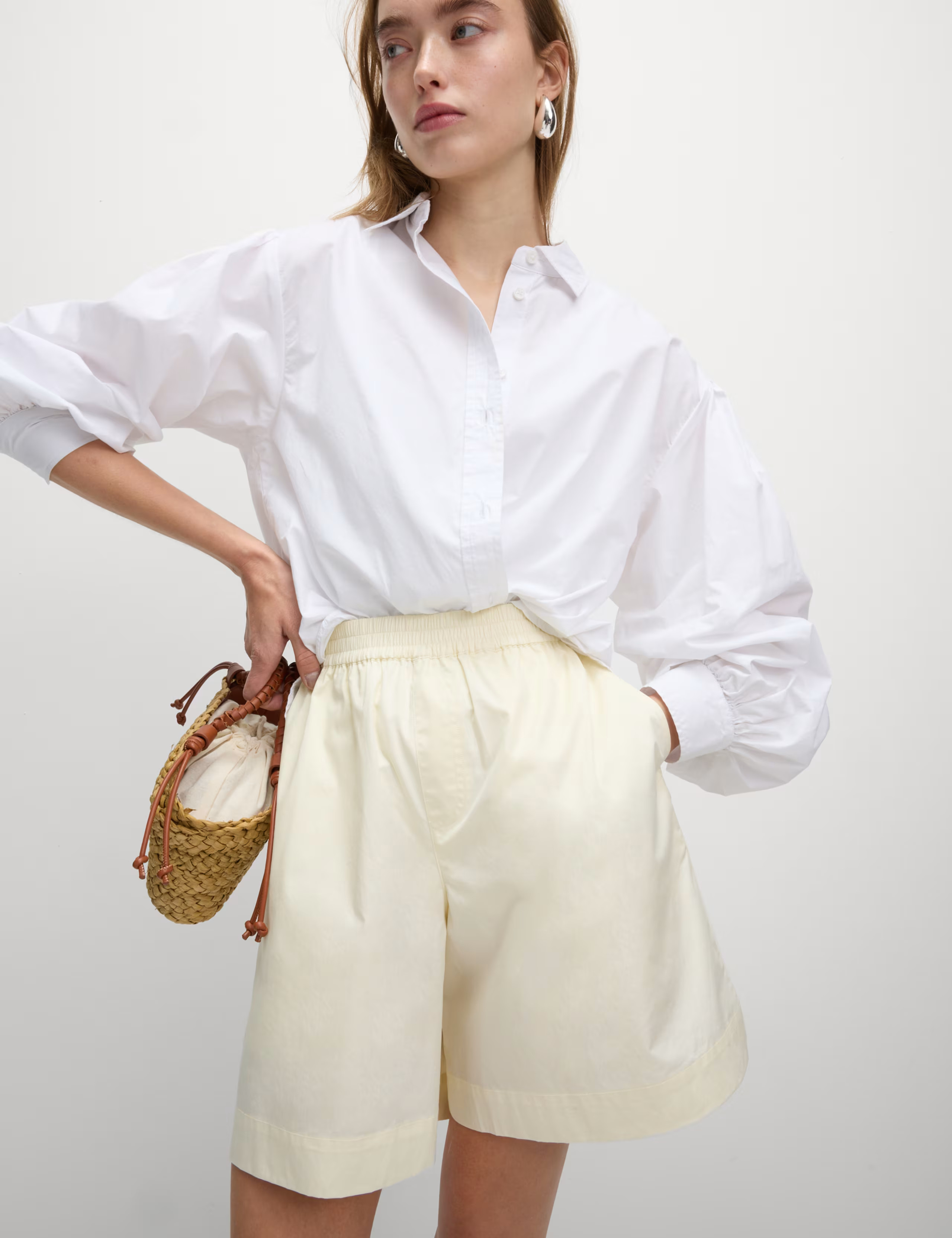 Pure Cotton High Waisted Shorts | Marks & Spencer (UK)
