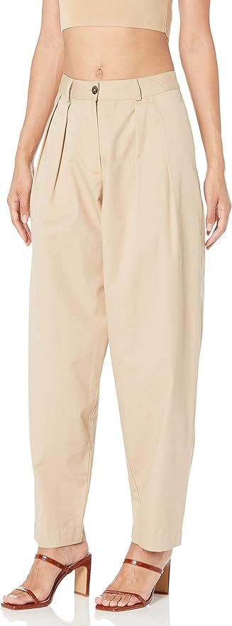 The Drop Women's Sharon Loose Fit Pleated Pants, Capers olive | Amazon (US)
