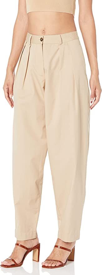 The Drop Women's Sharon Loose Fit Pleated Pants, Capers olive | Amazon (US)