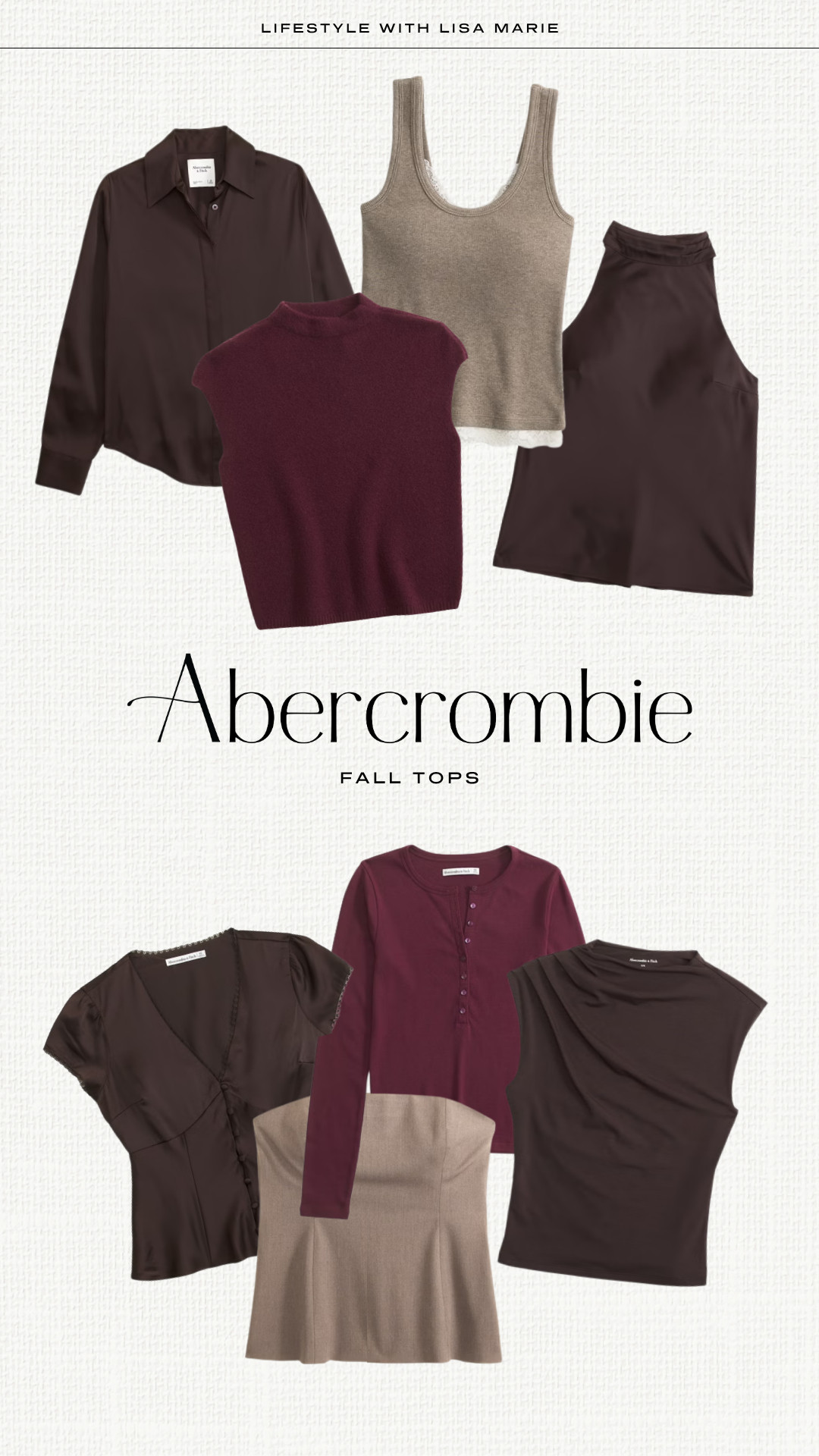 Abercrombie new arrival fall tops! Satin and silk blouses. Button up shirts. Camis and tank tops. Neutral tops. Halter and strapless tops. Tops for layering. Business casual and elevated casual shirts. Mock neck tops. Workwear. Sweater tops.

#LTKSeasonal #LTKSaleAlert #LTKWorkwear