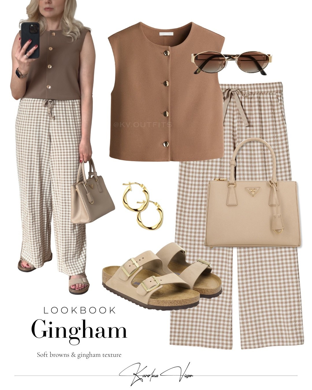 Gingham & Brown Tones 🤎☀️

Tags: brown waistcoat vest top h&m beige gingham seersucker trousers uniqlo beige sandcastle nubuck arizona sandals birkenstock medium sand prada galleria bag brown sunglasses gold hoop earrings casualwear casual style chic and comfy everyday look summer outfit

#LTKsummer #LTKtravel #LTKstyletip
