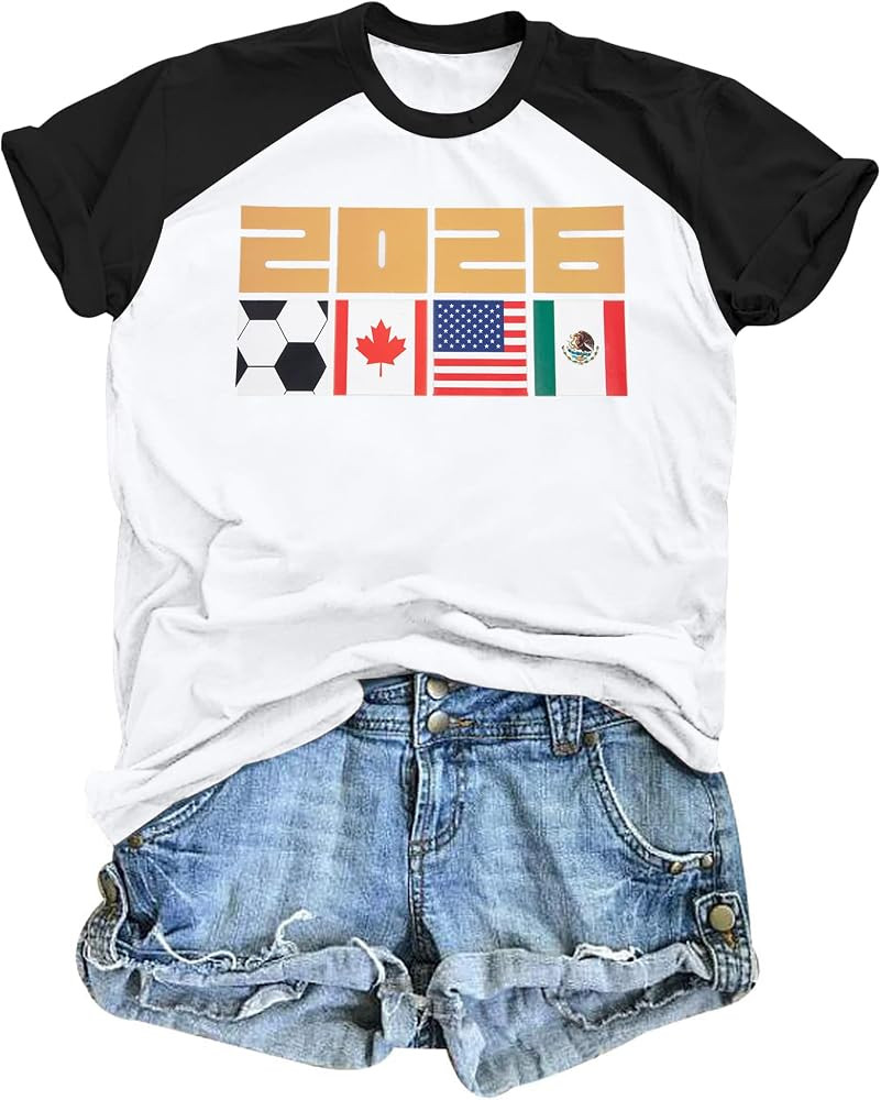 BANGELY Soccer Cup 2026 Shirt Women USA Football Match Season Jersey Game Day T-Shirt Funny Socce... | Amazon (US)