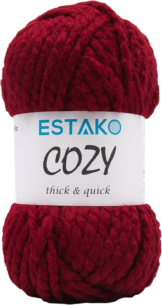 Estako Cozy Thick & Quick Yarn 20% Wool 80% Acrylic Soft Super Bulky Weight #6 Knitting and Croch... | Amazon (US)