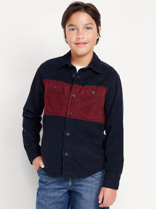 Long-Sleeve Color Block Corduroy Shirt for Boys | Old Navy (US)