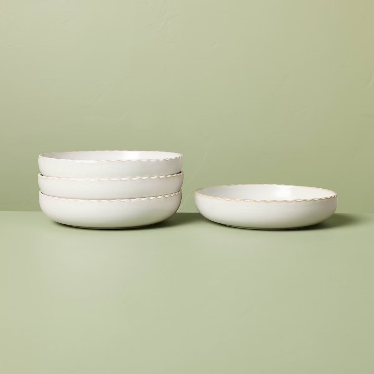 28 fl oz Stoneware Pinched Edge Pasta/Grain Bowl - Hearth & Hand™ with Magnolia | Target