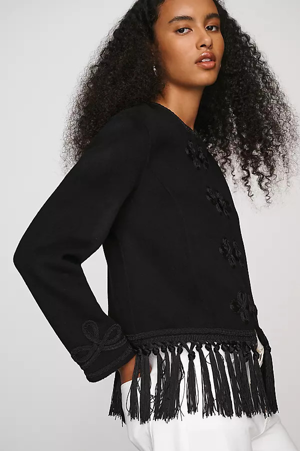 Inga Embroidered Fringe Jacket | Anthropologie (US)