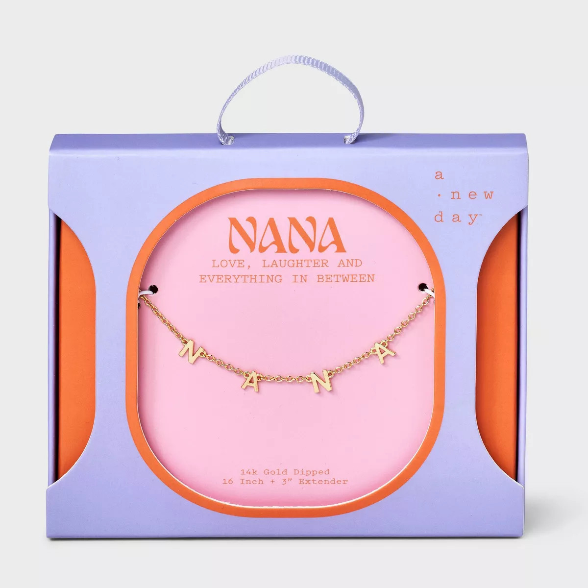 14K Gold Dipped "Nana" Station Necklace - A New Day™ Gold | Target