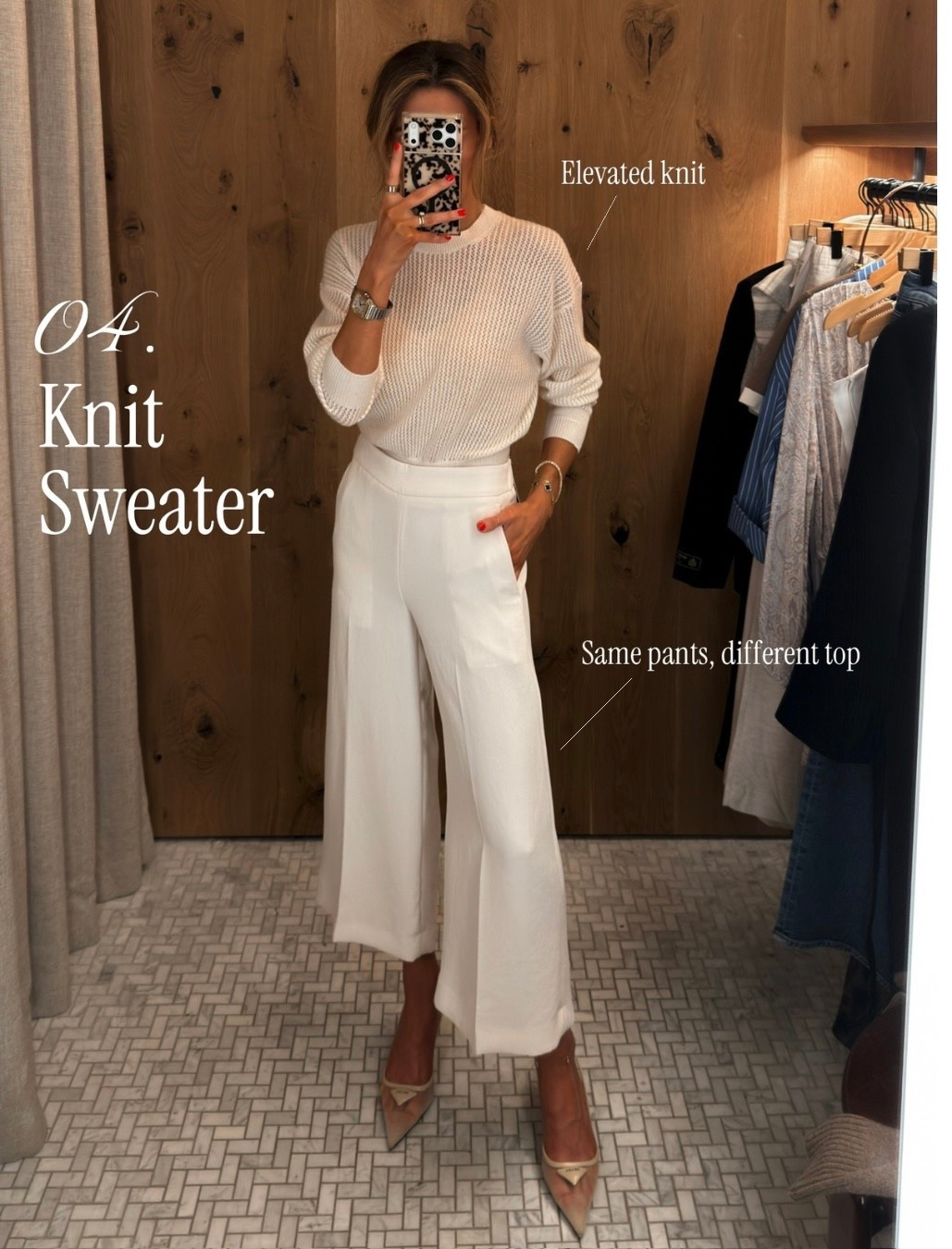 Such a good neutral look, these pants are incredibly flattering and have so much movement. The knit is so soft and feels very elevated. 2/XS  is wear a little heel with the pants to counterweight the crop length!

#LTKootd #LTKSeasonal #LTKOver40