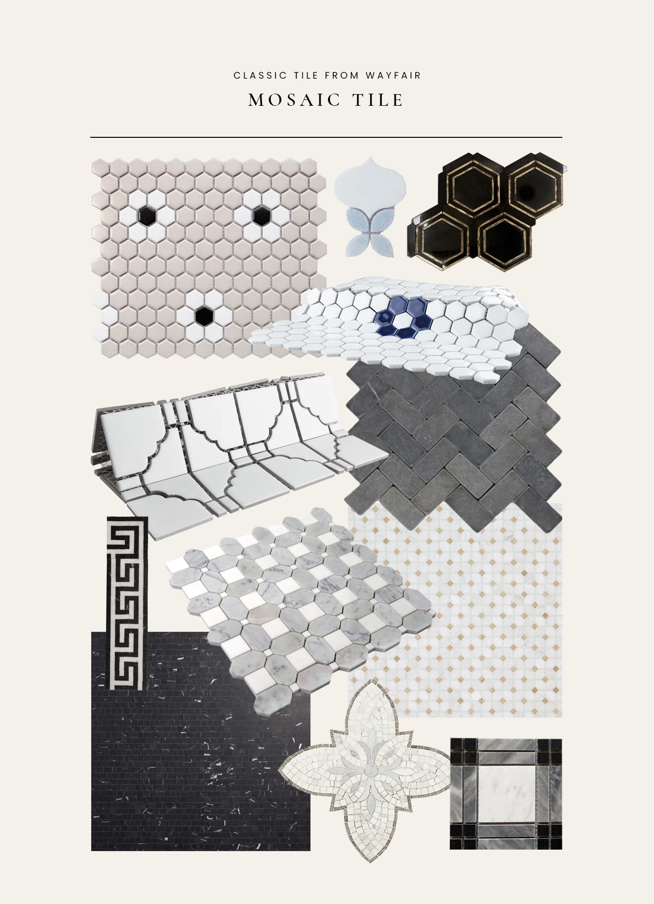 My top mosaic tile picks from @Wayfair - if you’re going for a classic look. These all have my designer stamp of approval. #ad #wayfairpartner #wayfair